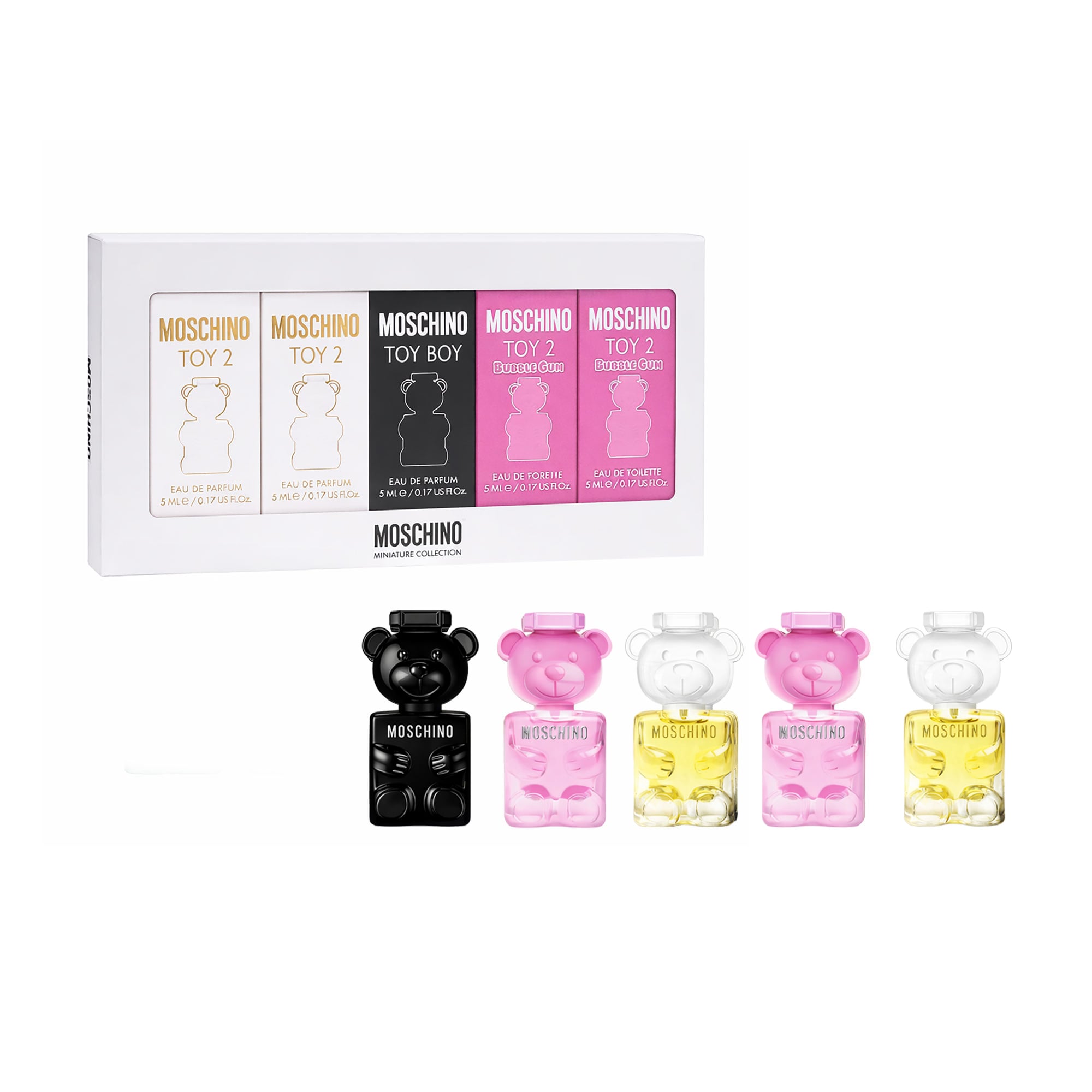 Парфумований набір унісекс Moschino Miniature Collection (парфумована вода, 3*5 мл + туалетна вода, 2*5 мл)