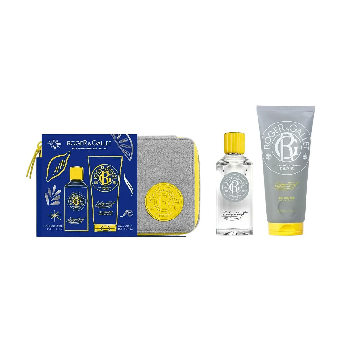 Парфумований набір унісекс Roger &amp; Gallet Cologne Twist (одеколон, 100 мл + гель для душу, 200 мл + косметичка)