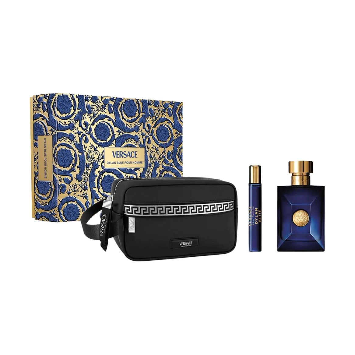 Парфумований набір Versace Dylan Blue Pour Homme чоловічий (туалетна вода, 100 мл + туалетна вода, 10 мл + косметичка)