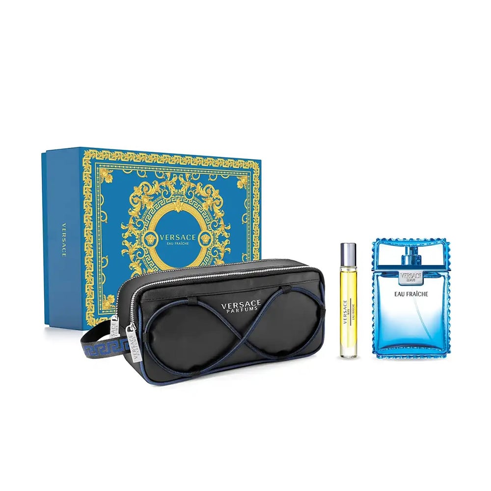Парфумований набір Versace Man Eau Fraiche чоловічий (туалетна вода, 100 мл + туалетна вода, 10 мл + косметичка, 1 шт)