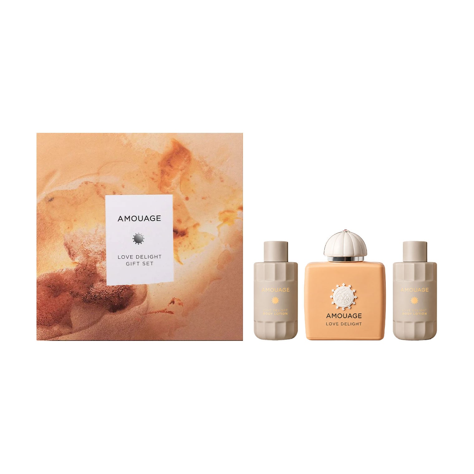 Парфумований набір жіночий Amouage Love Delight Set (парфумована вода,100 мл + лосьйон для тіла, 60 мл + гель для душу, 60 мл)