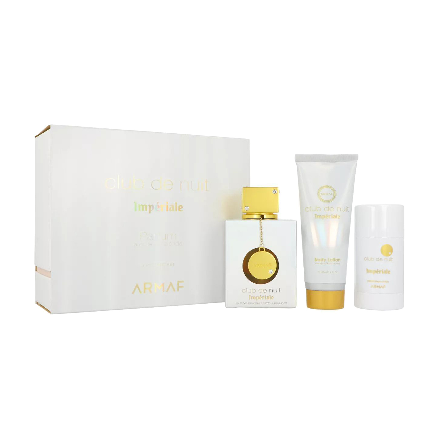 Парфумований набір жіночий Armaf Club de Nuit White Imperiale (парфумована вода, 105 мл + дезодорант-стік, 75 г + лосьйон для тіла, 100 мл)