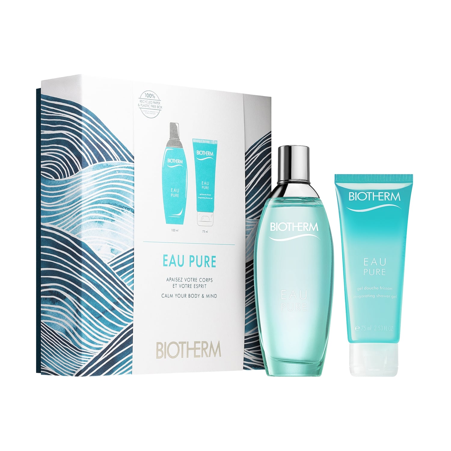 Парфумований набір жіночий Biotherm Eau Pure (туалетна вода, 100 мл + гель для душу, 75 мл)