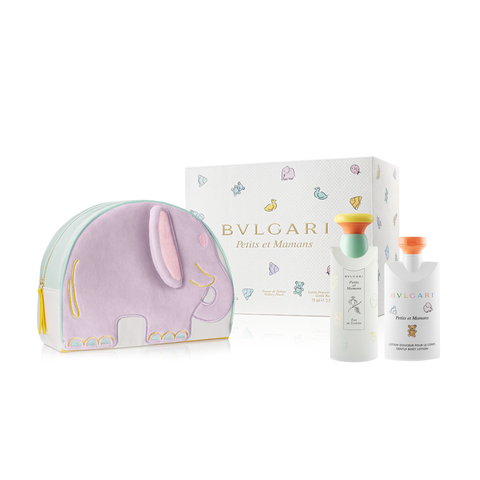 Парфумований набір жіночий Bvlgari Petits Et Mamans (туалетна вода, 100 мл + лосьйон для тіла, 75 мл + косметичка)