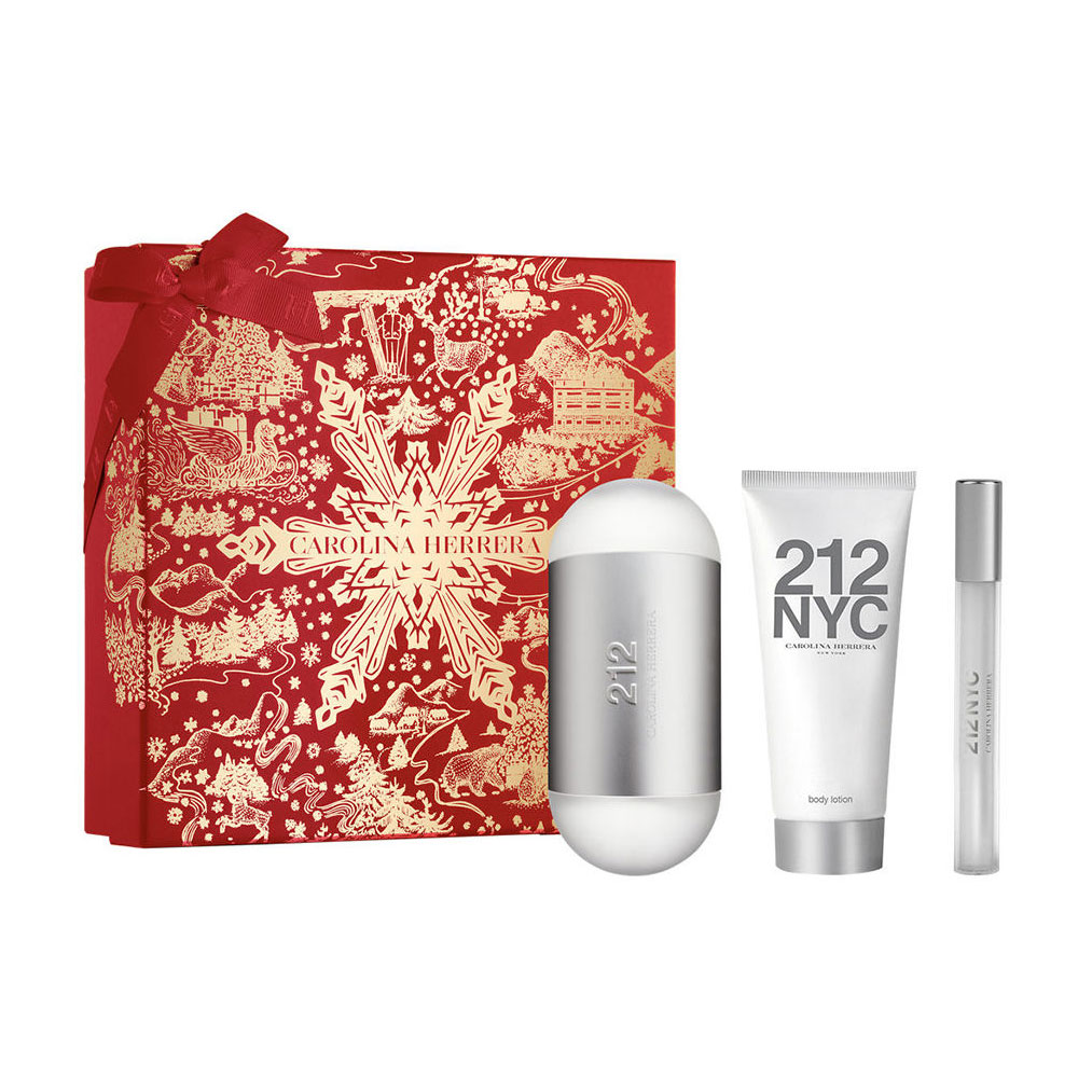 Парфумований набір жіночий Carolina Herrera 212 NYC Women (туалетна вода, 100 мл + лосьйон для тіла, 100 мл + туалетна вода, 10 мл)