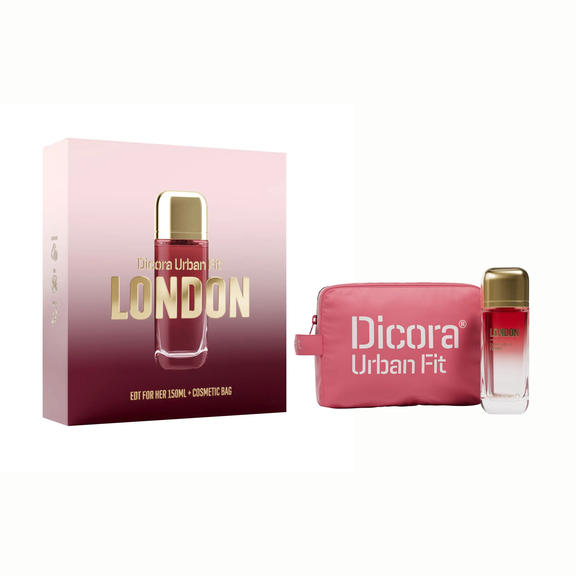 Парфумований набір жіночий Dicora Urban Fit London (туалетна вода, 150 мл + косметичка)