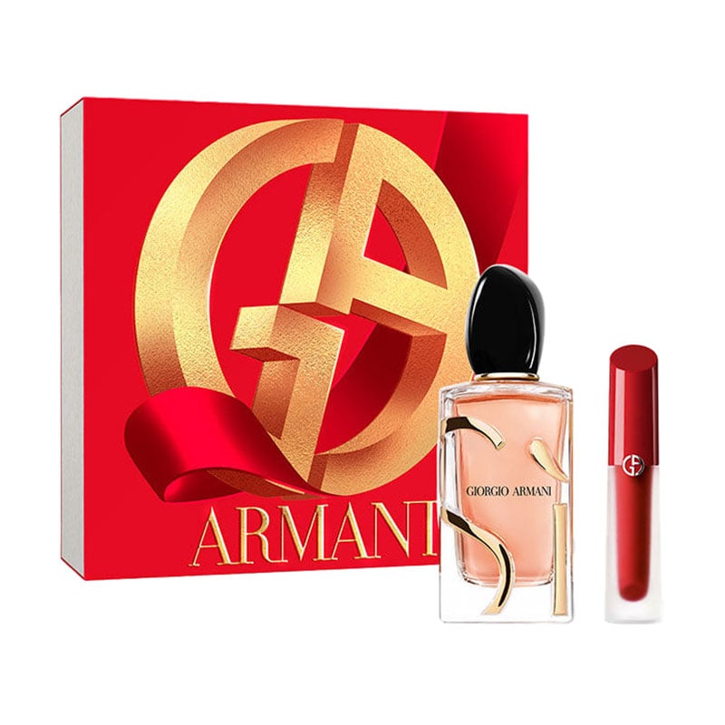 Парфумований набір жіночий Giorgio Armani Si Intense (парфумована вода, 100 мл + помада для губ Lip Maestro Satin 12, 4 мл)