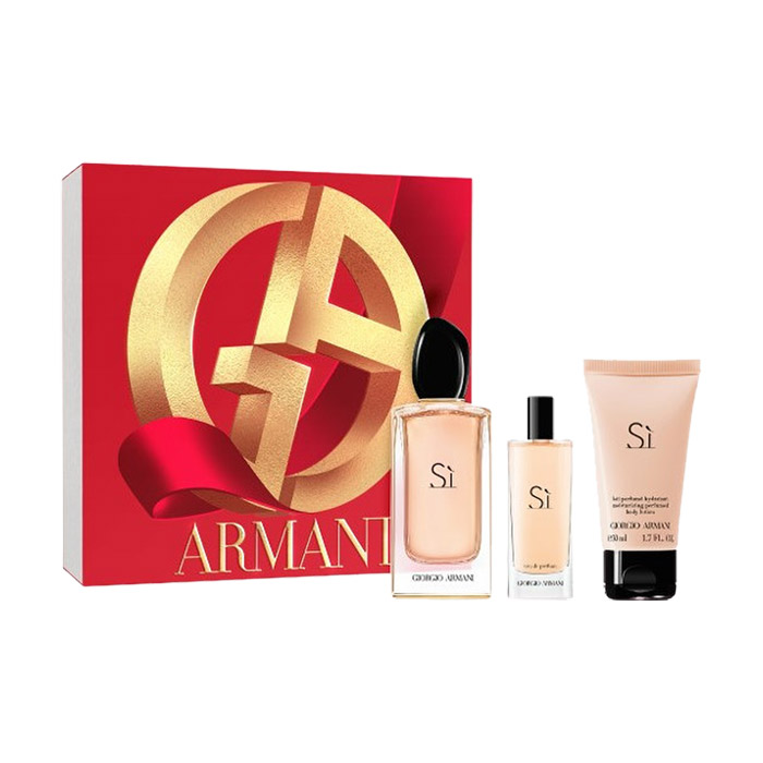 Парфумований набір жіночий Giorgio Armani Si (парфумована вода, 100 мл + лосьйон для тіла, 75 мл + парфумована вода, 15 мл)
