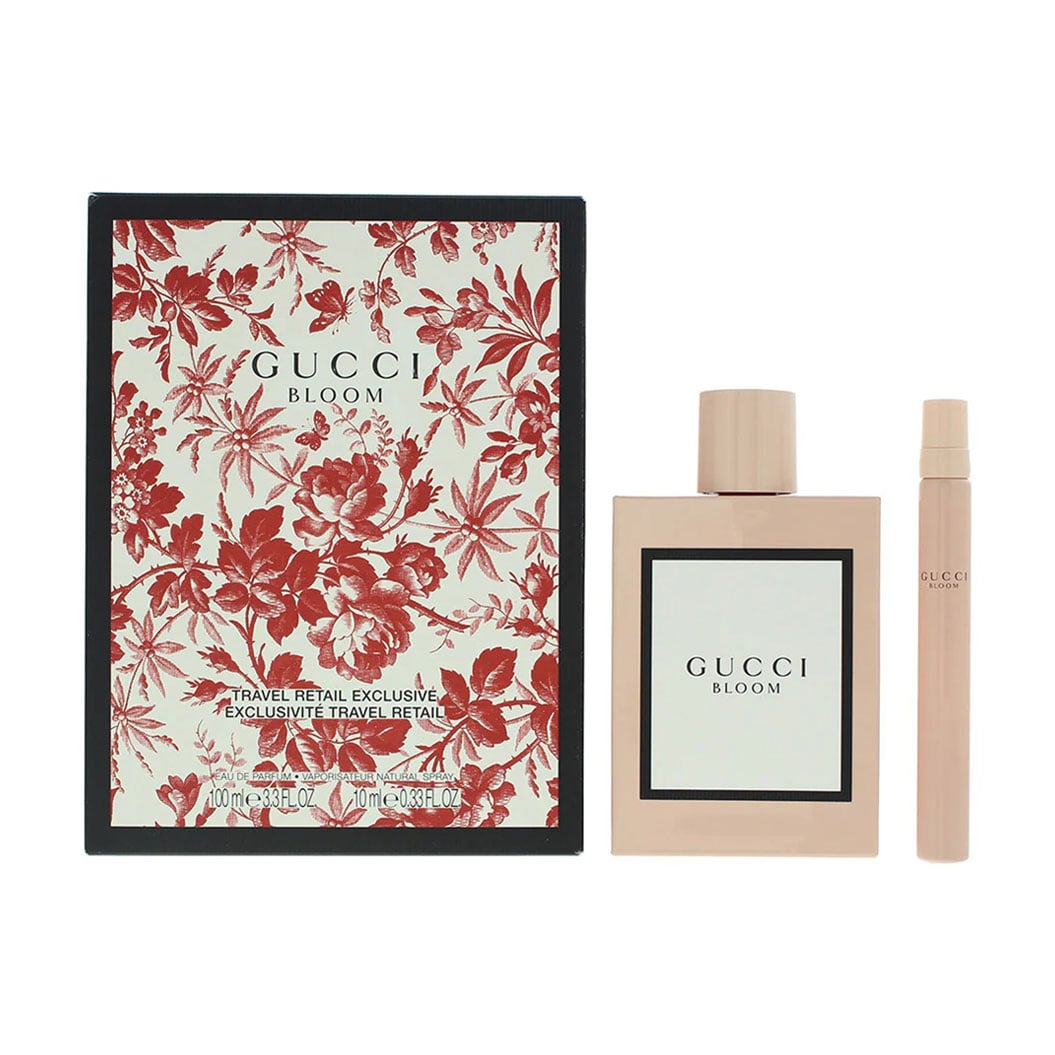 Парфумований набір жіночий Gucci Bloom (парфумована вода, 100 мл + парфумована вода, 10 мл (флакон-ролер))