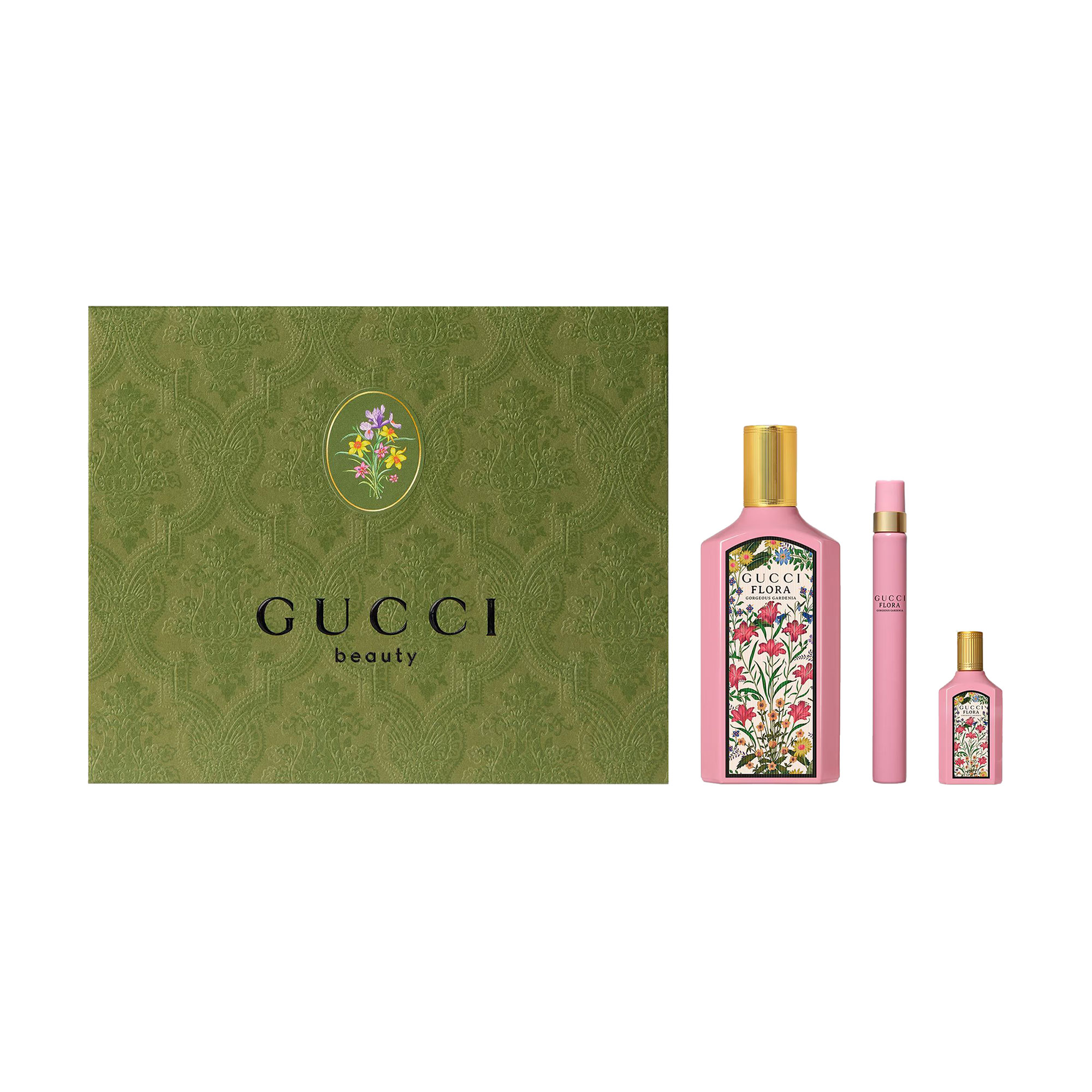 Парфумований набір жіночий Gucci Flora Gorgeous Gardenia (парфумована вода, 100 мл + парфумована вода, 10 мл + парфумована вода, 5 мл)