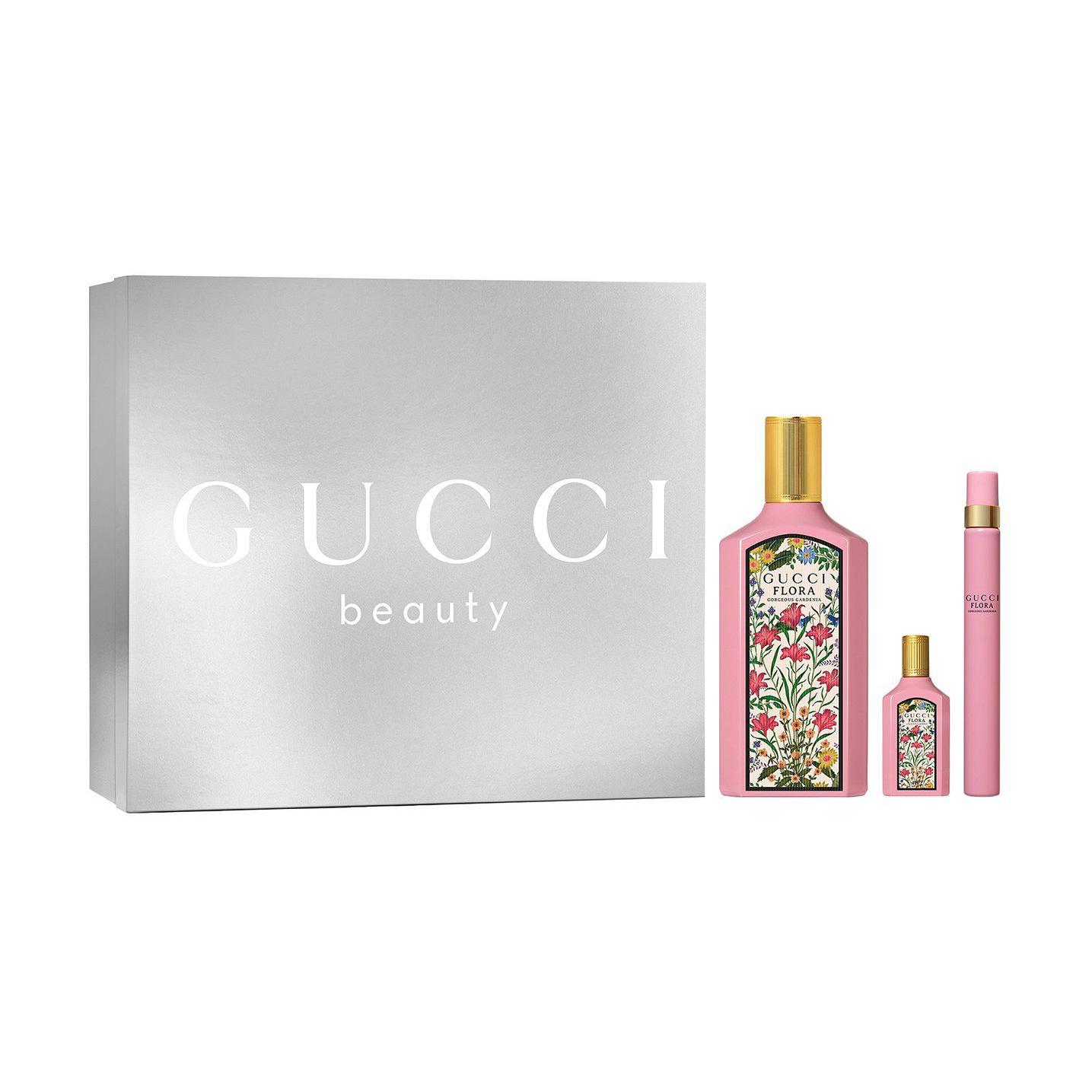 Парфумований набір жіночий Gucci Flora Gorgeous Gardenia (парфумована вода, 100 мл + парфумована вода, 5 мл + парфумована вода, 10 мл)