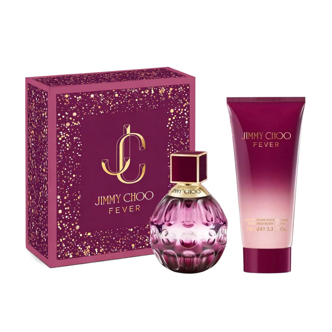 Парфумований набір жіночий Jimmy Choo Fever (парфумована вода, 60 мл + лосьйон для тіла, 100 мл)