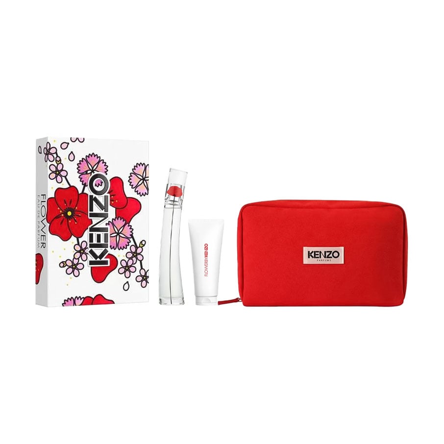 Парфумований набір жіночий Kenzo Flower by Kenzo (парфумована вода, 50 мл + молочко для тіла, 75 мл + косметичка)