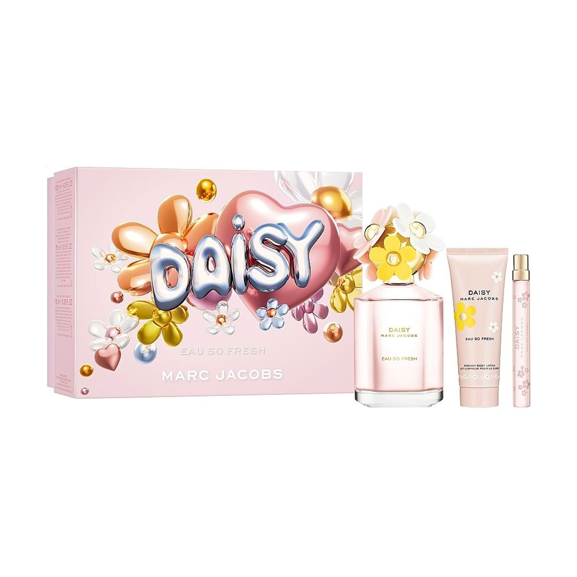 Парфумований набір жіночий Marc Jacobs Daisy Eau So Fresh (лосьйон для тіла, 75 мл + туалетна вода, 125 мл + туалетна вода, 10 мл)