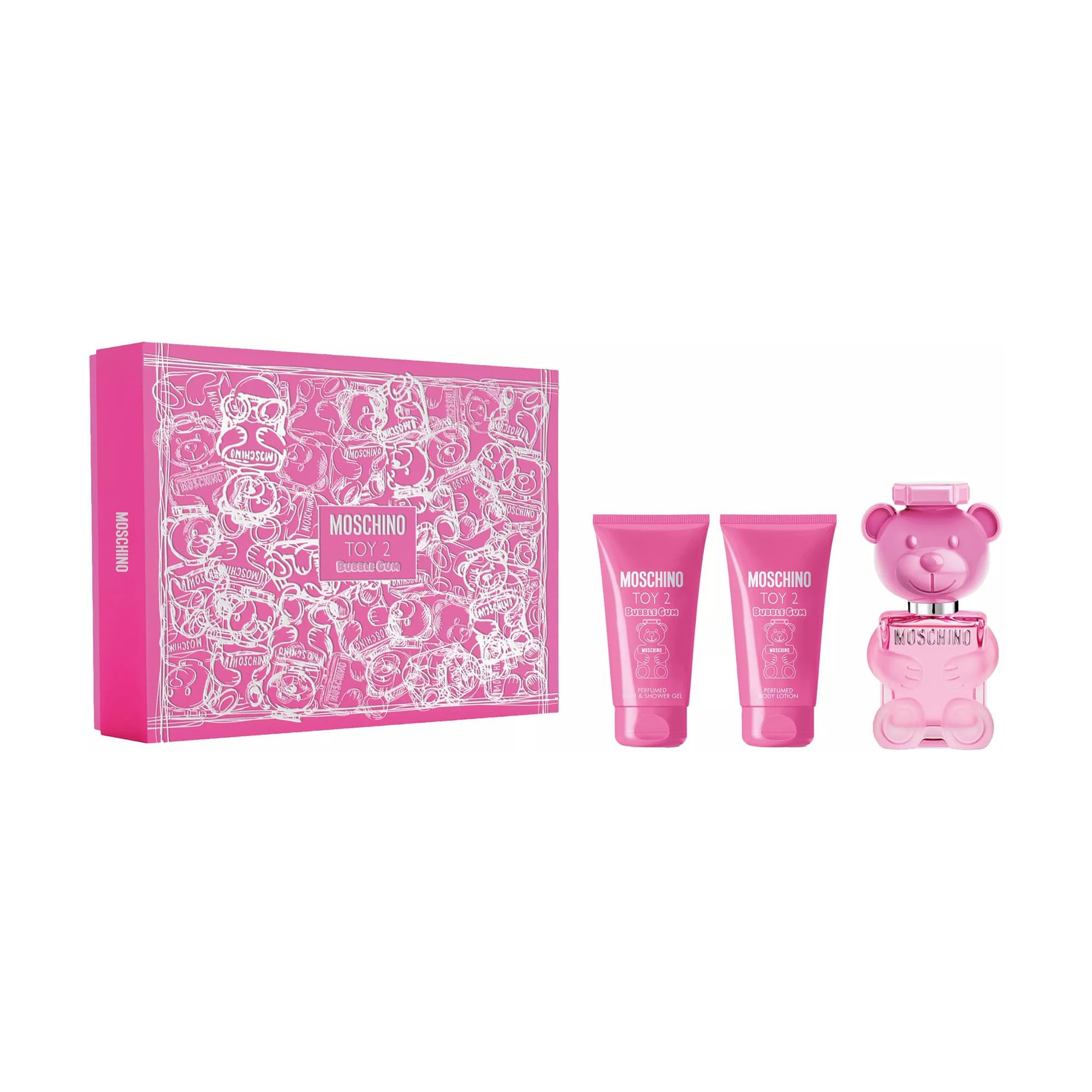 Парфумований набір жіночий Moschino Toy 2 Bubble Gum (туалетна вода, 50 мл + гель для душу, 50 мл + лосьйон, 50 мл)