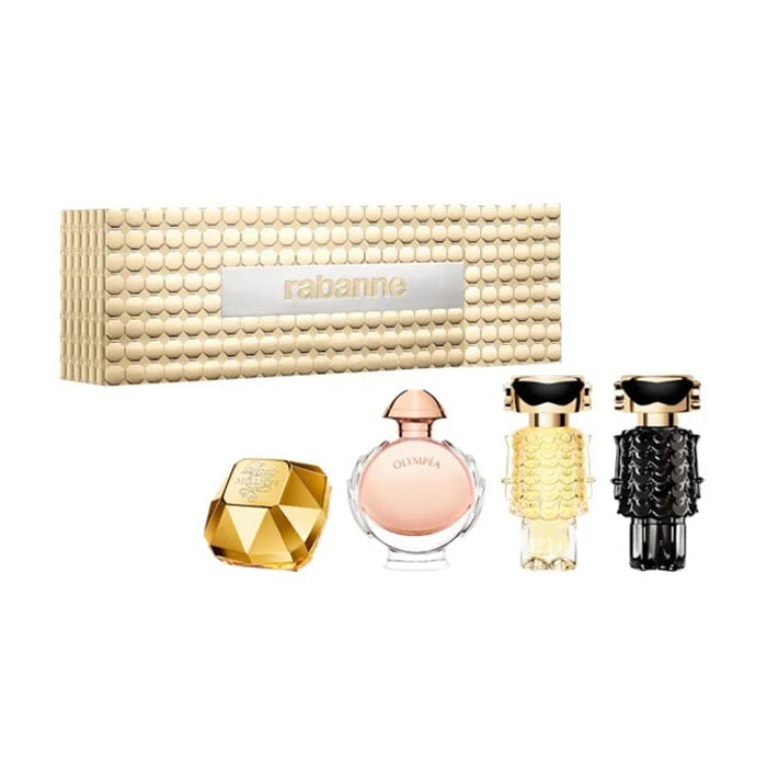 Парфумований набір жіночий Rabanne (Lady Million, 5 мл + Fame, 4 мл + Olympea, 6 мл + Fame Parfum, 4 мл)