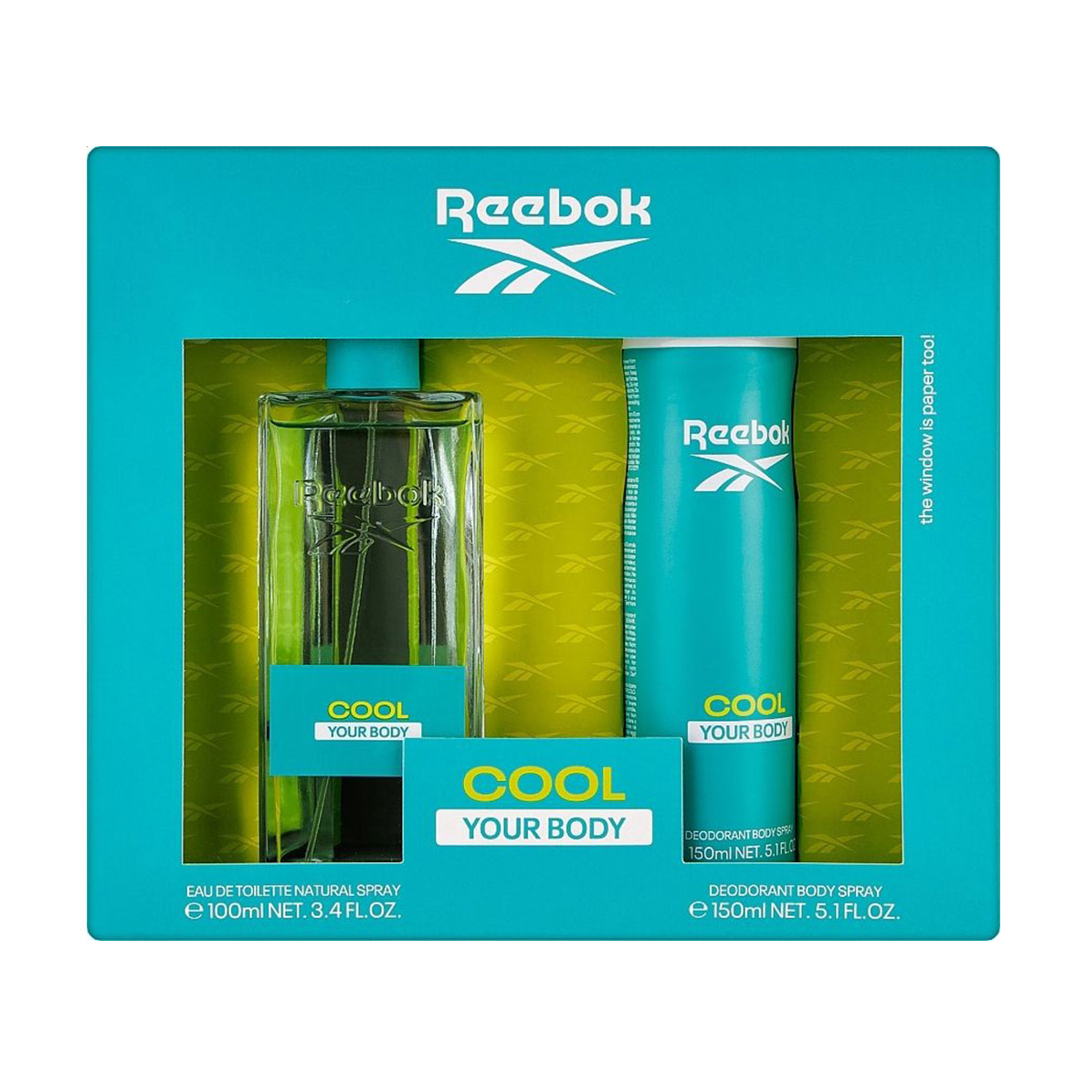 Парфумований набір жіночий Reebok Cool Your Body For Her (туалетна вода, 100 мл + дезодорант-спрей, 150 мл)