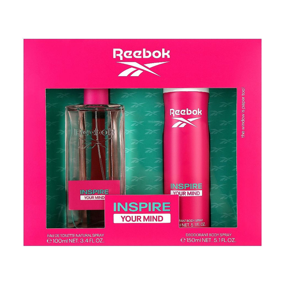 Парфумований набір жіночий Reebok Inspire Your Mind For Her (туалетна вода, 100 мл + дезодорант-спрей, 150 мл)