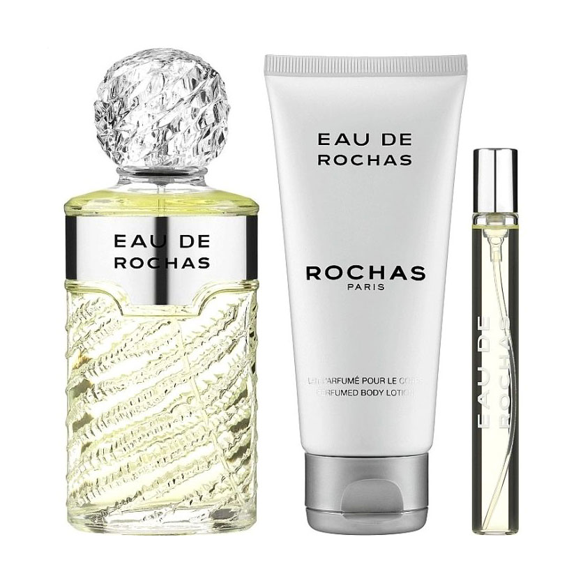 Парфумований набір жіночий Rochas Eau de Rochas (лосьйон для тіла, 100 мл + туалетна вода, 100 мл + туалетна вода, 20 мл)