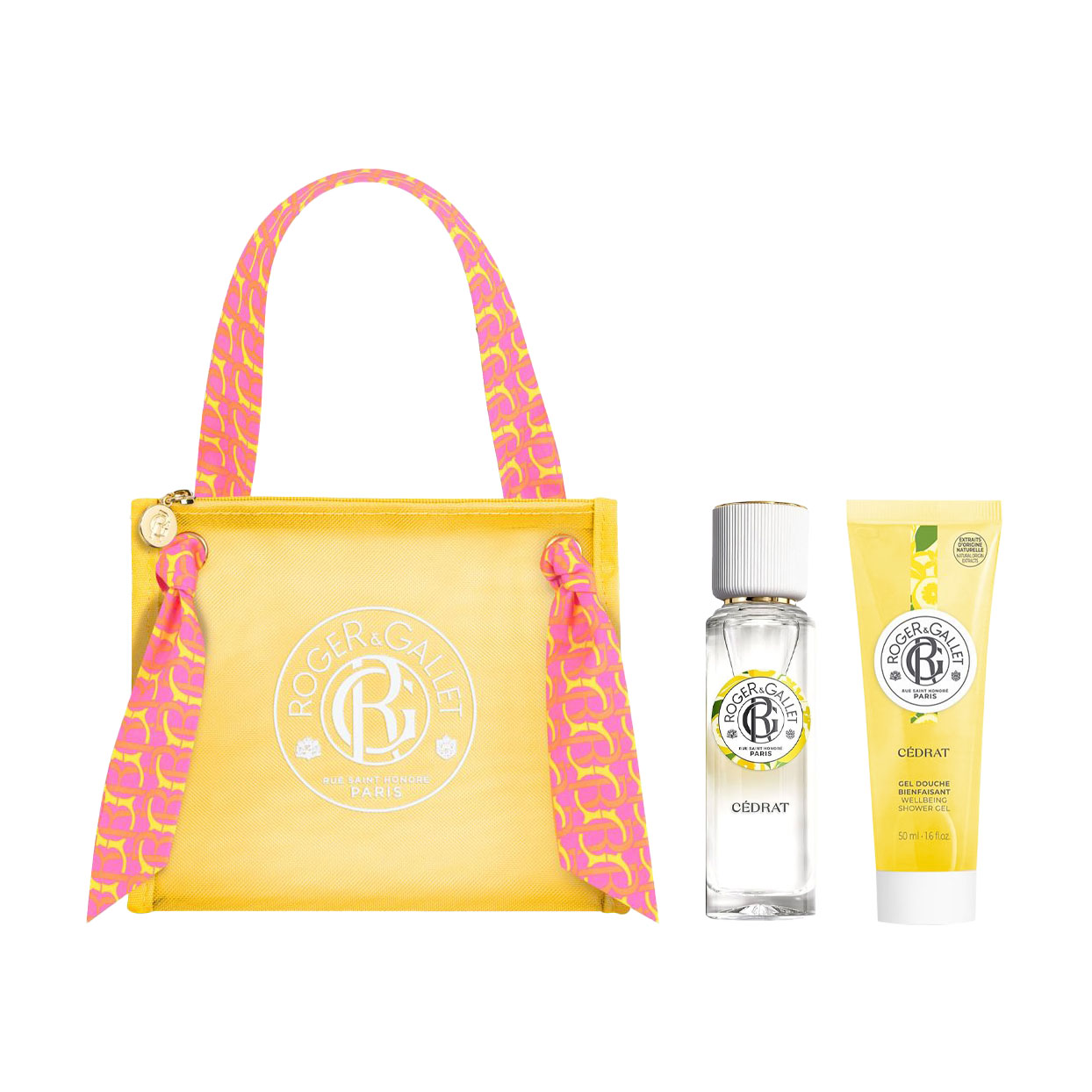 Парфумований набір жіночий Roger &amp; Gallet Cedrat (парфумована вода, 30 мл + гель для душу, 50 мл + косметичка, 1 шт)