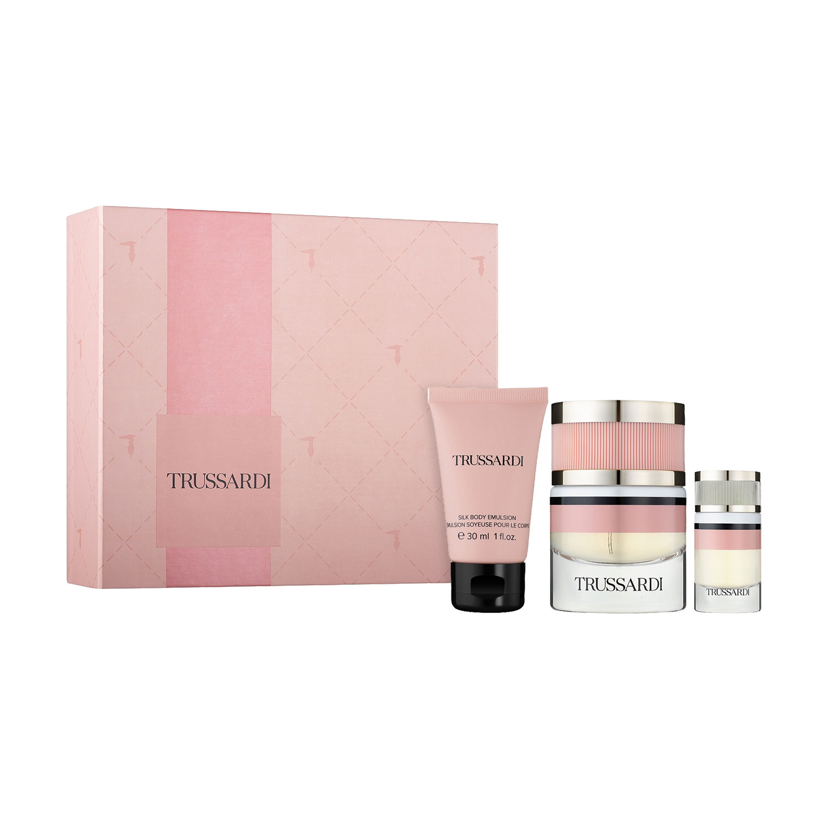 Парфумований набір жіночий Trussardi Eau De Parfum (парфумована вода, 30 мл + емульсія для тіла, 30 мл + парфумована вода, 7 мл)