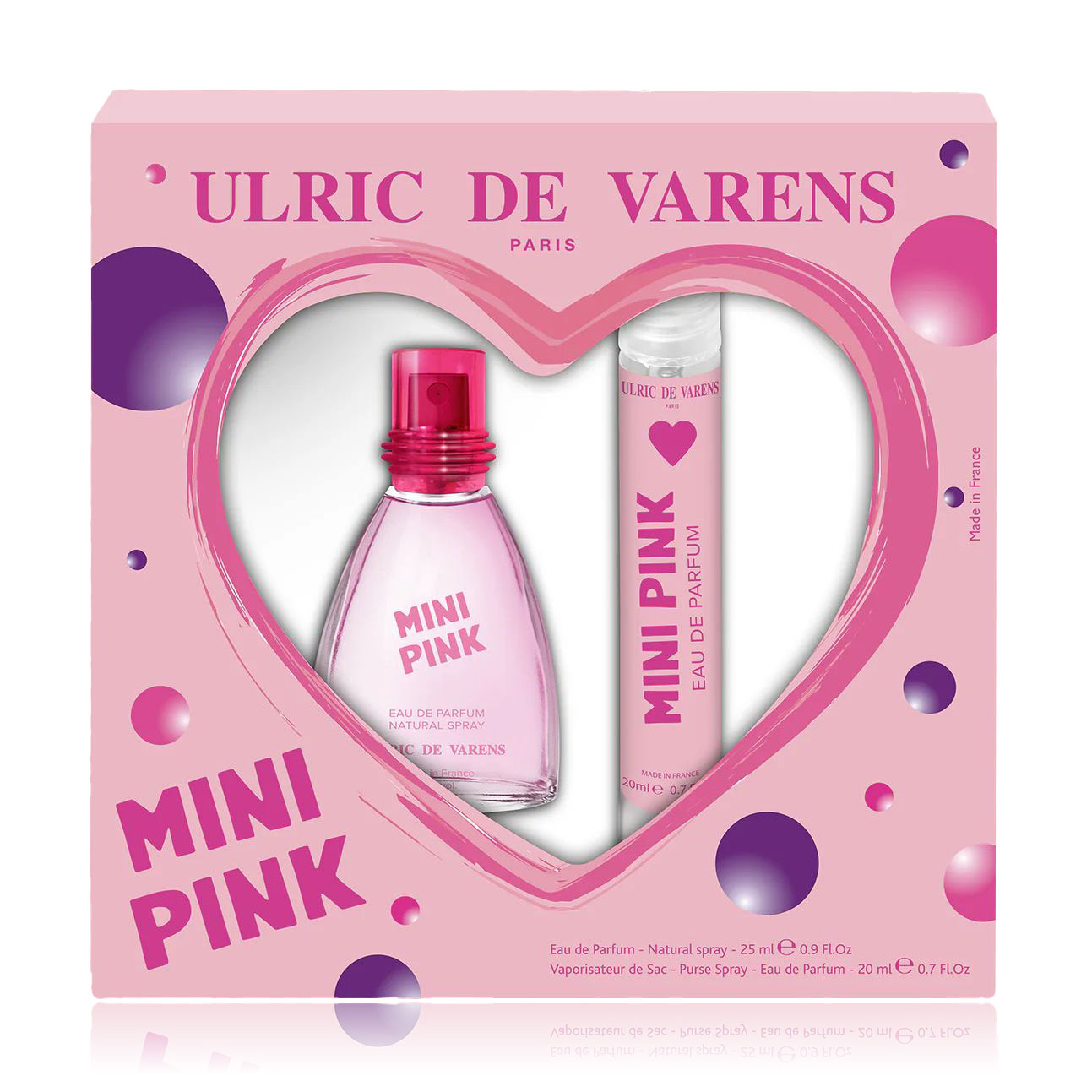 Парфумований набір жіночий Ulric de Varens Mini Pink (парфумована вода, 25 мл + парфумована вода, 20 мл)