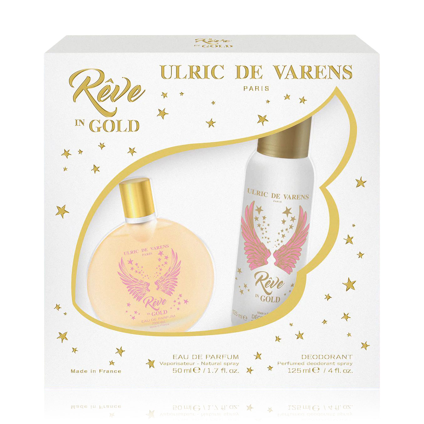 Парфумований набір жіночий Ulric de Varens Reve In Gold (парфумована вода, 50 мл + дезодорант, 125 мл)