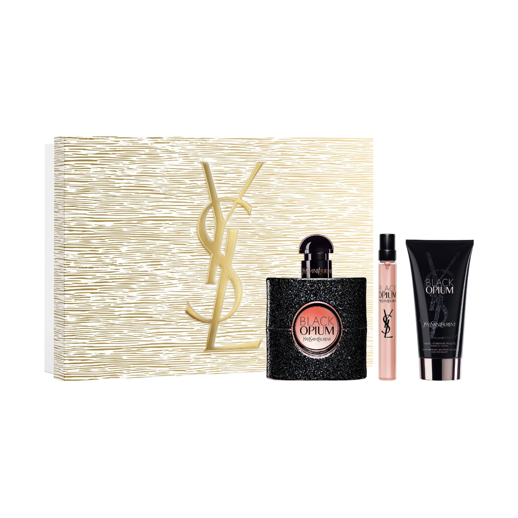 Парфумований набір жіночий Yves Saint Laurent Black Opium (лосьйон для тіла, 50 мл + парфумована вода, 50 мл + парфумована вода, 10 мл)