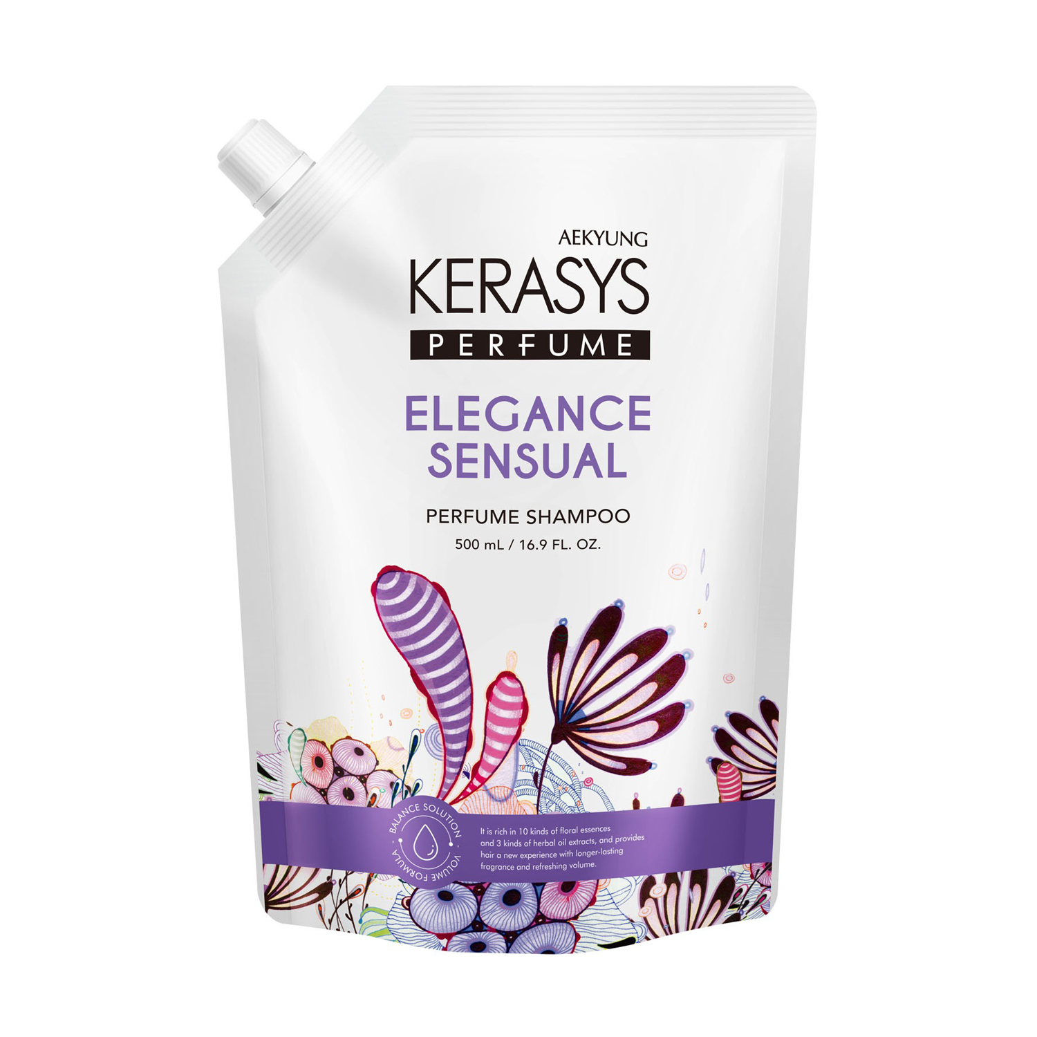 Парфумований шампунь KeraSys Elegance &amp; Sensual Perfumed Shampoo для тонкого та ослабленого волосся, 500 мл (дойпак)
