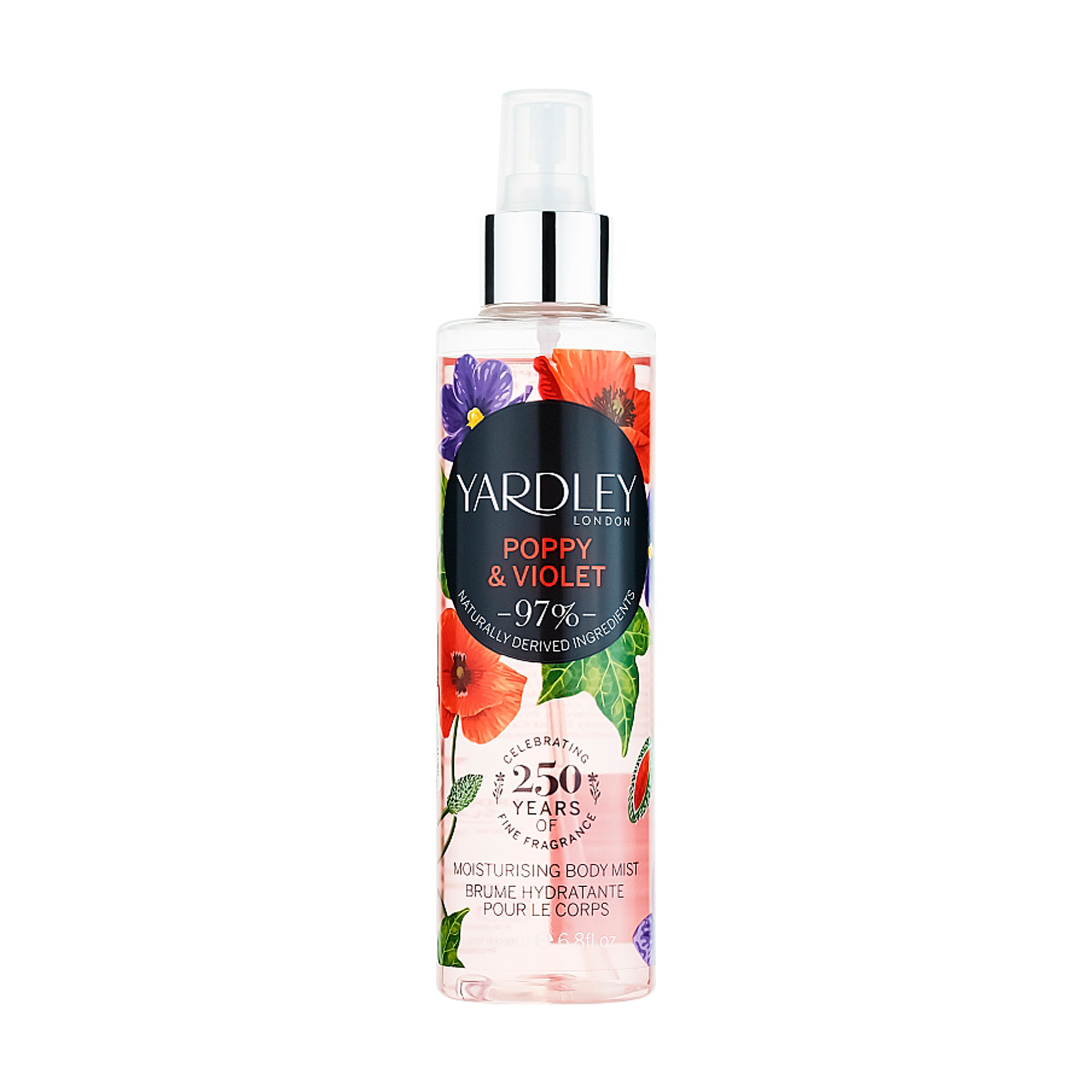 Парфумований спрей для тіла Yardley Poppy &amp; Violet Moisturising Fragrance Body Mist жіночий, 200 мл