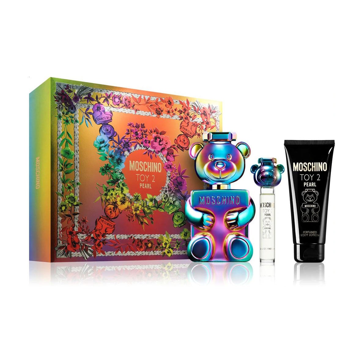 Парфумований унісекс набір Moschino Toy 2 Pearl (парфумована вода, 100 мл + парфумована вода, 10 мл + лосьйон для тіла, 100 мл)
