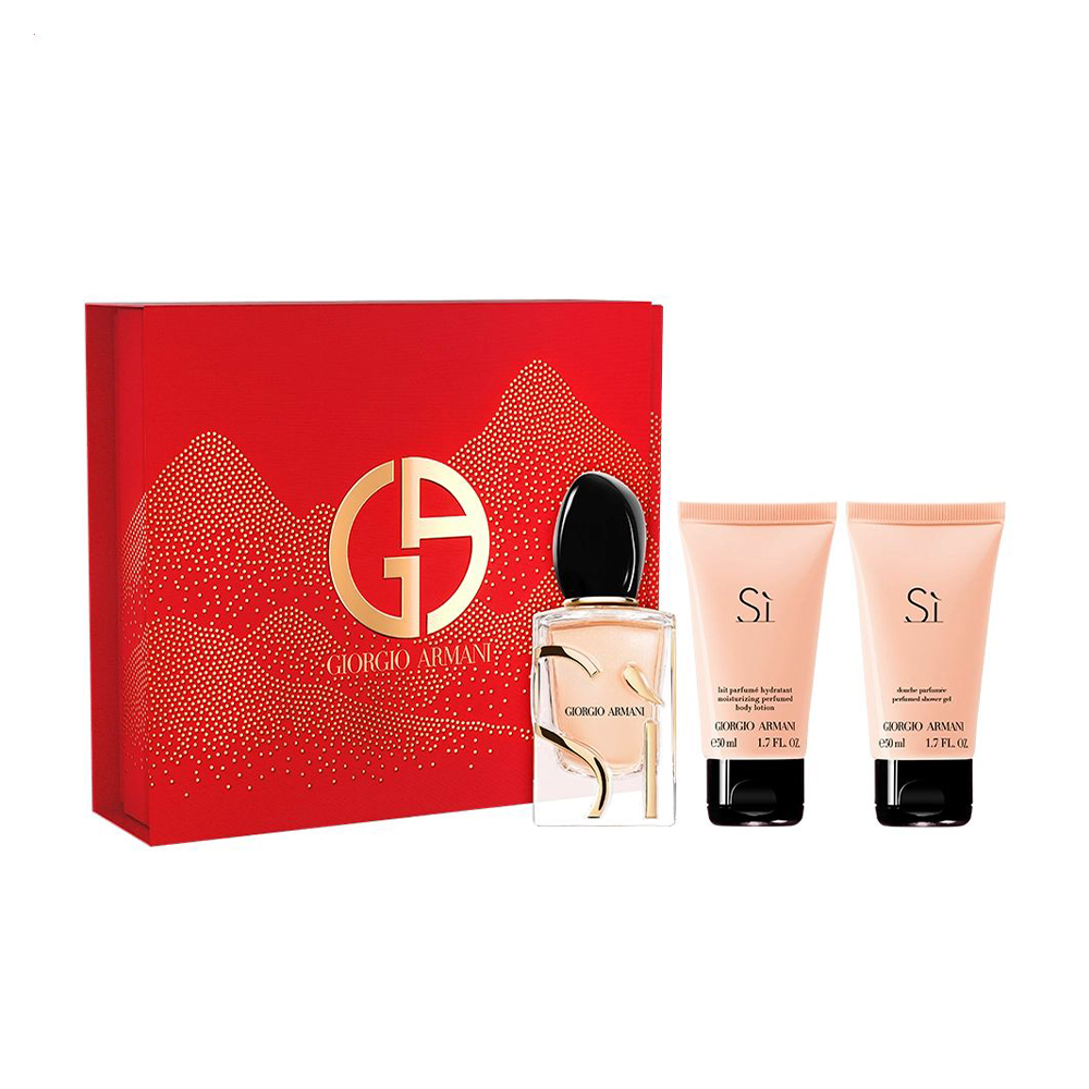 Парфумований жіночий набір Giorgio Armani Si Giftset (парфумована вода, 50 мл + лосьйон для тіла, 50 мл + гель для душу, 50 мл)