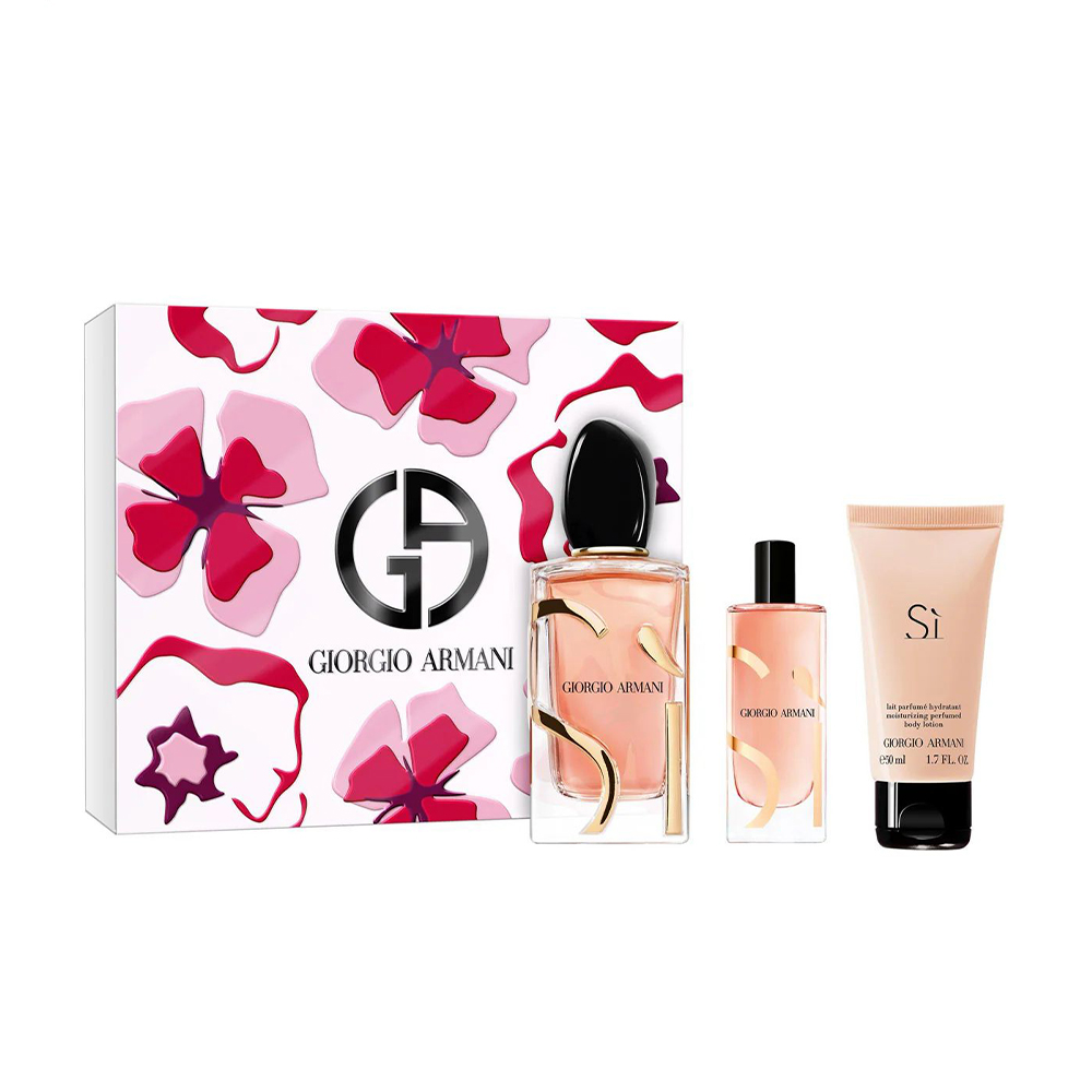 Парфумований жіночий набір Giorgio Armani Si Giftset (парфумована вода, 100 мл + парфумована вода, 15 мл + лосьйон для тіла, 50 мл)