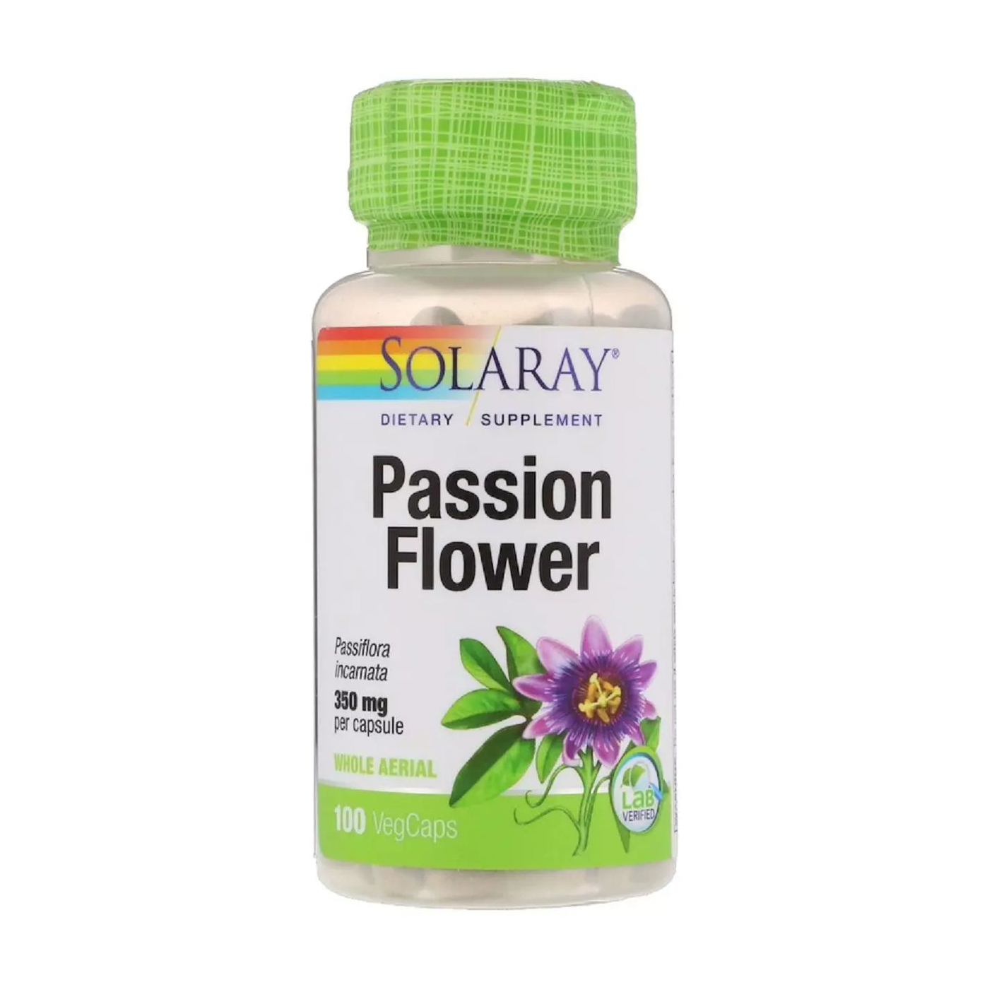 Пасифлора Solaray Passion Flower 350 мг, 100 капсул
