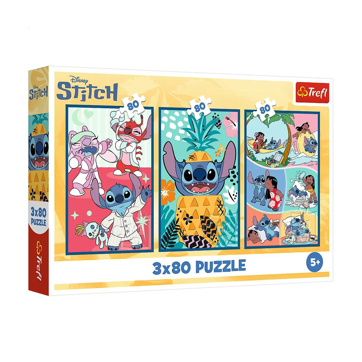 Пазли 3 в 1 Trefl Lilo &amp; Stitch Світ Cтіча, від 5 років, 27.5*18 см, 3*80 елементів (34885)