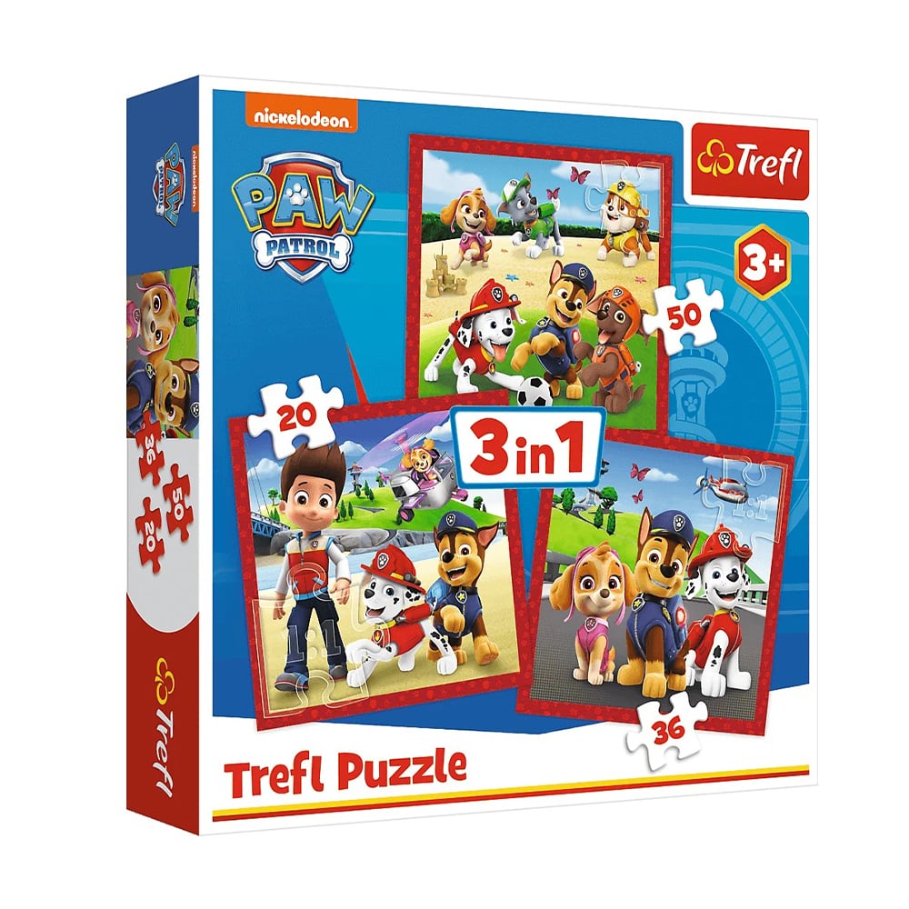 Пазли 3в1 Trefl Paw Patrol Щасливі собаки, від 3 років, 106 елементів (34867)