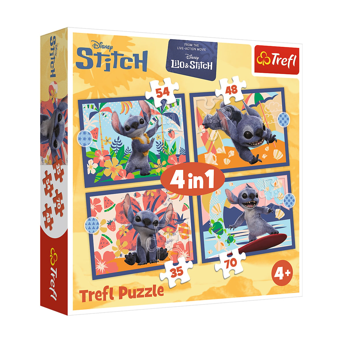 Пазли 4 в 1 Trefl Disney Stitch The Movie Відпустка на Гаваях, 28.5*20.5 см, від 4 років, 207 елементів (34666)