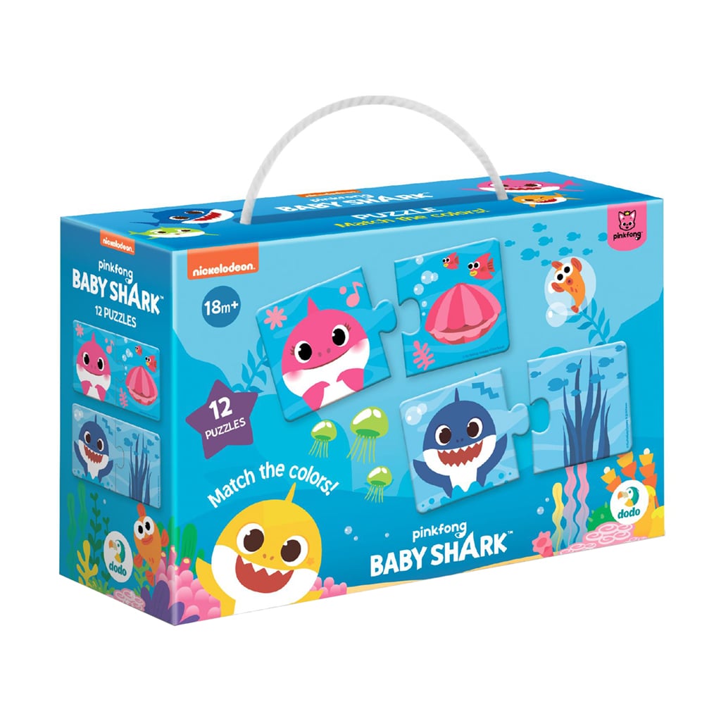 Пазли DoDo Duo Baby Shark З'єднай кольори, 13*6.5 см, від 1.5 року, 24 елементи (200586)