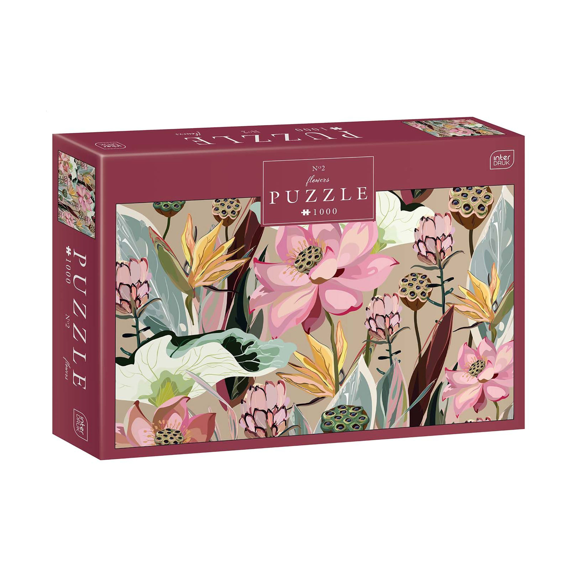 Пазли Interdruk Flowers 2, від 7 років, 48*67 см, 1000 елементів (326195)