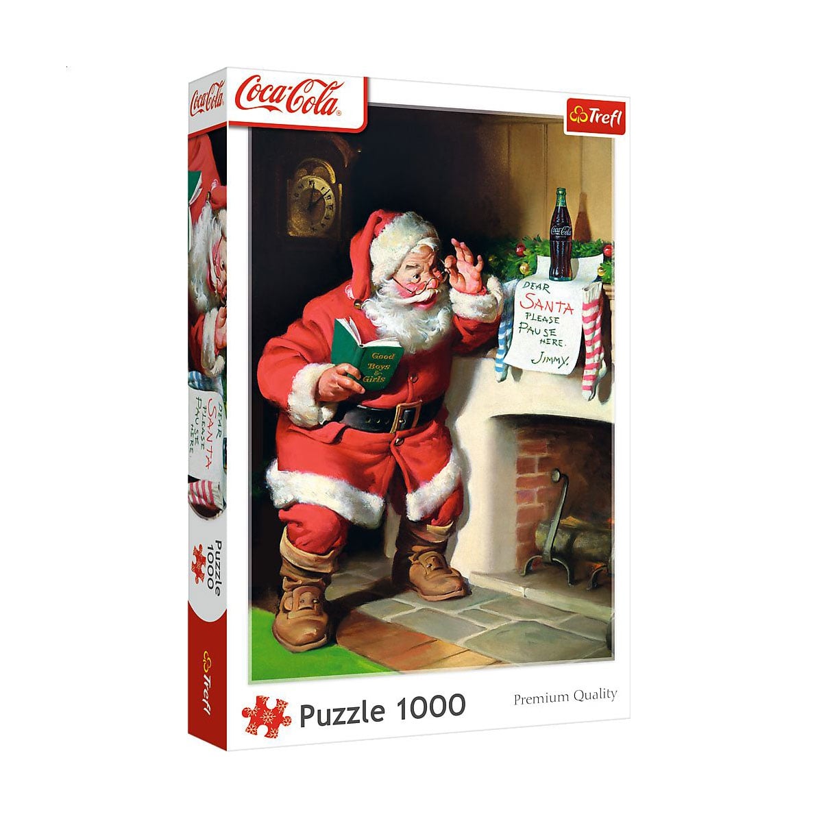 Пазли Trefl Coca-Cola Санта біля каміна, від 14 років, 1000 елементів (10922)