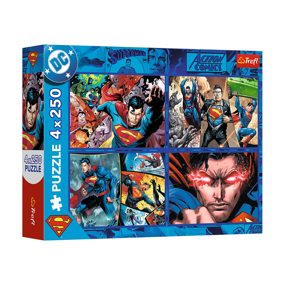 Пазли Trefl DC Superman Сміливість Супермена, 33.9*23.8 см, 4*250 елементів (13340)