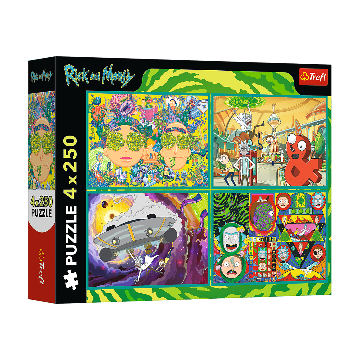 Пазли Trefl Rick And Morty Закручений світ, 33.9*23.8 см, 4*250 елементів (13338)