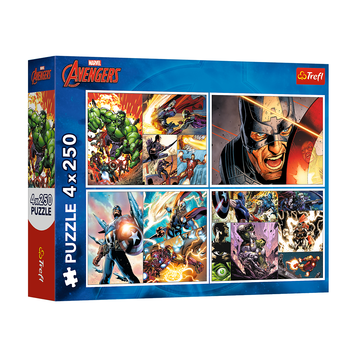 Пазли Trefl The Avengers Героїчні дні, 33.9*23.8 см, 4*250 елементів (13309)