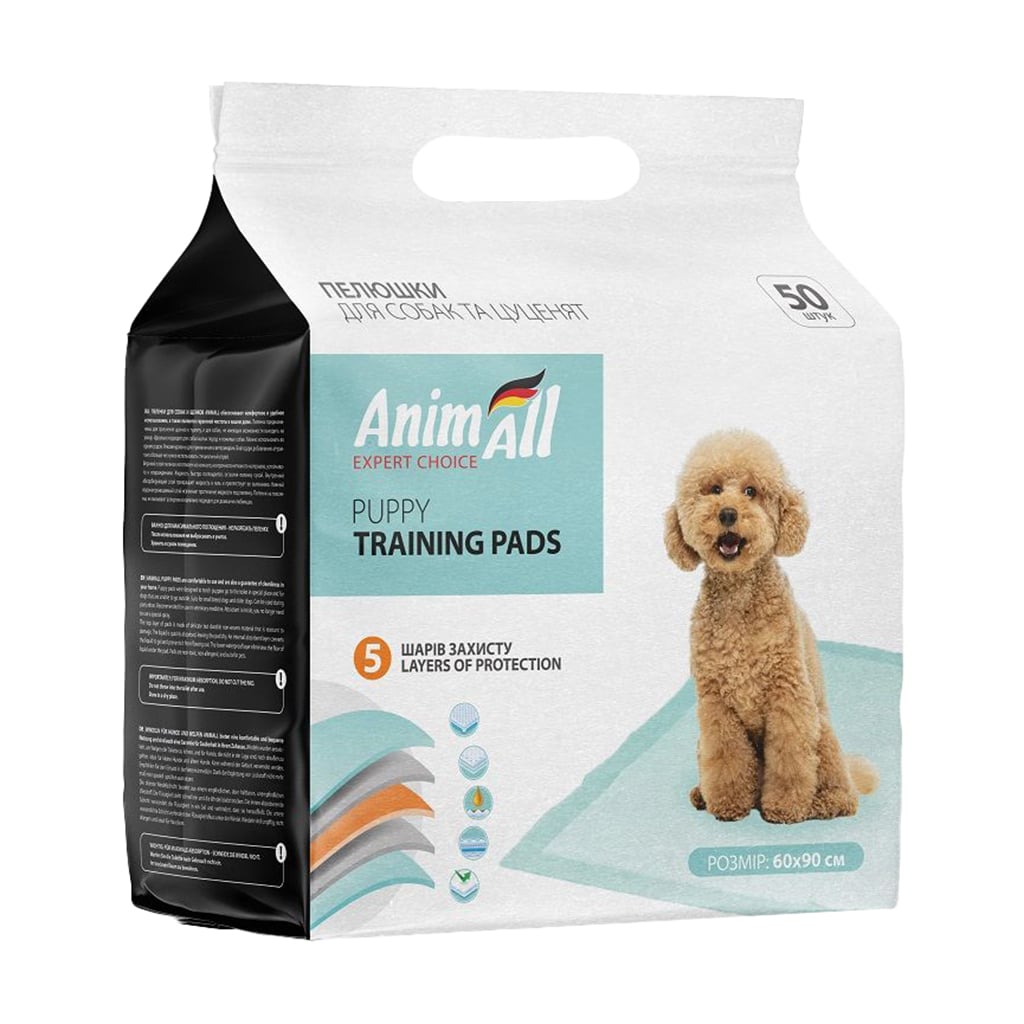 Пелюшки для собак AnimAll Puppy Training Pads 60*90 см, 50 шт