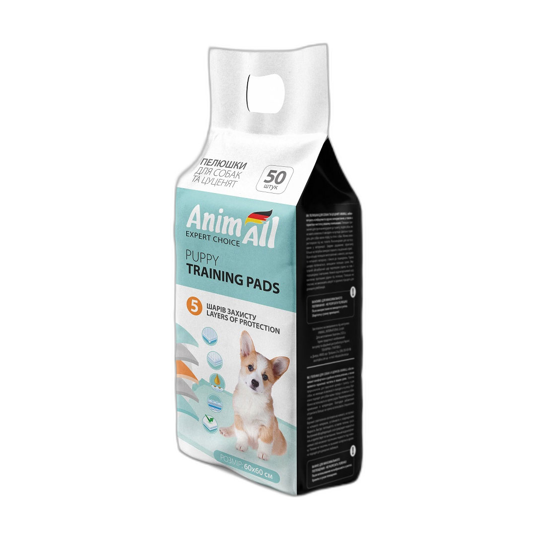 Пелюшки для собак та цуценят AnimAll Puppy Training Pads 60*60 см, 50 шт