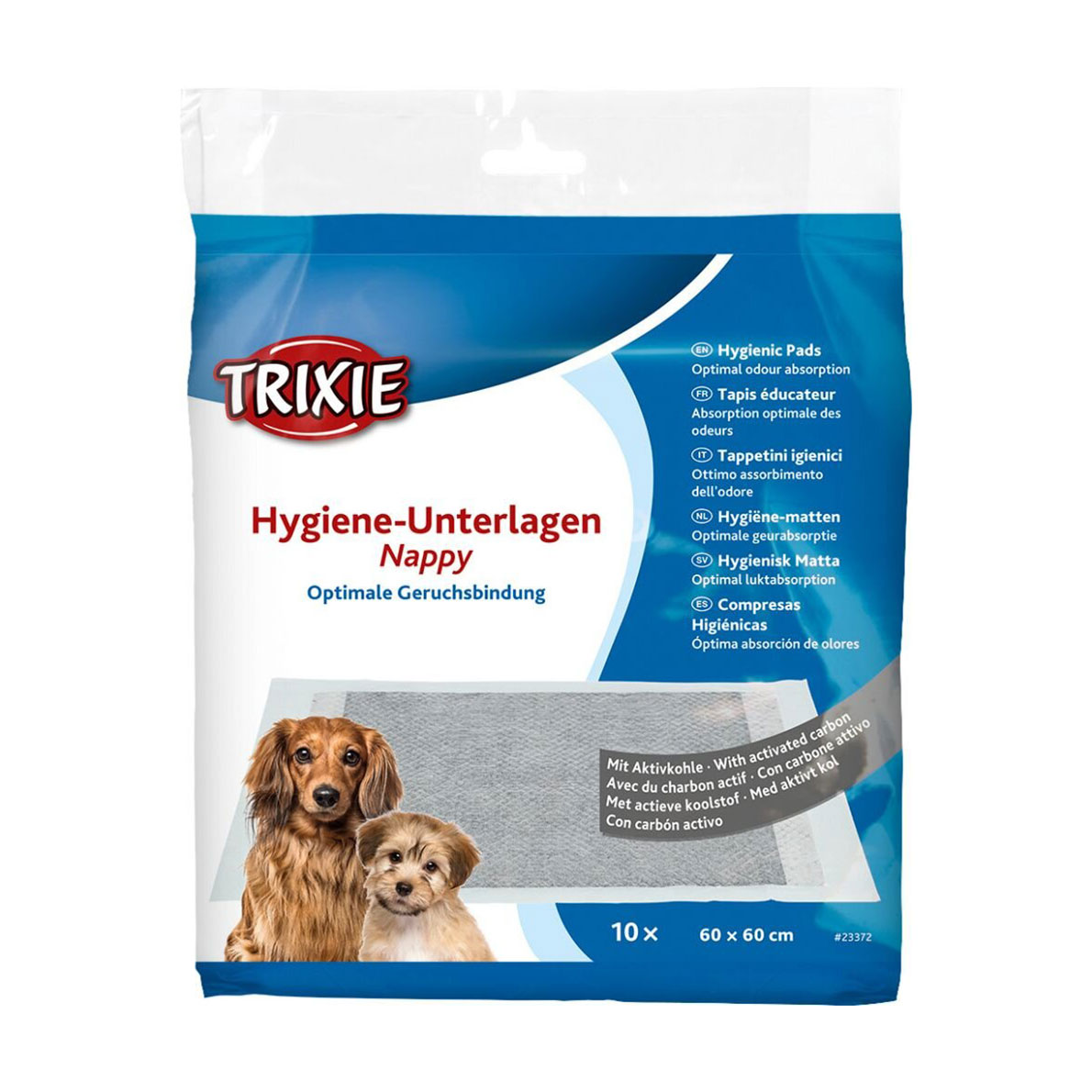 Пелюшки для собак Trixie з активований вугіллям, 60*60 см, 10 шт