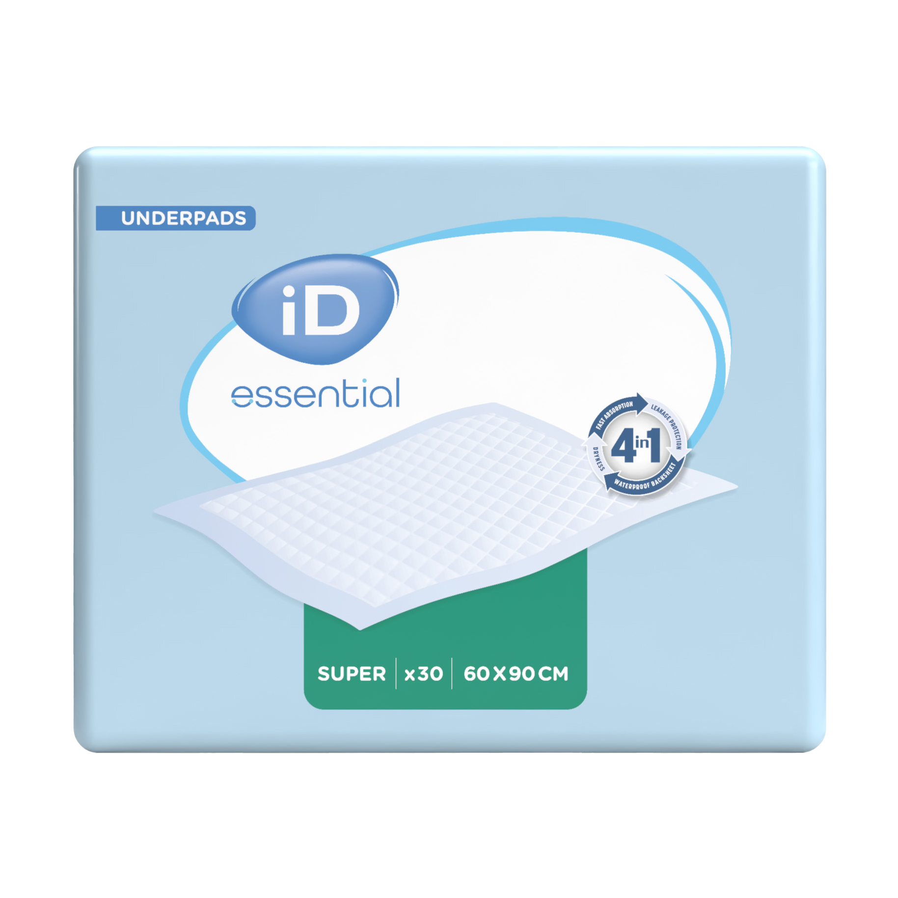 Пелюшки поглинальні для дорослих ID Essential Super, 60*90 см, 30 шт