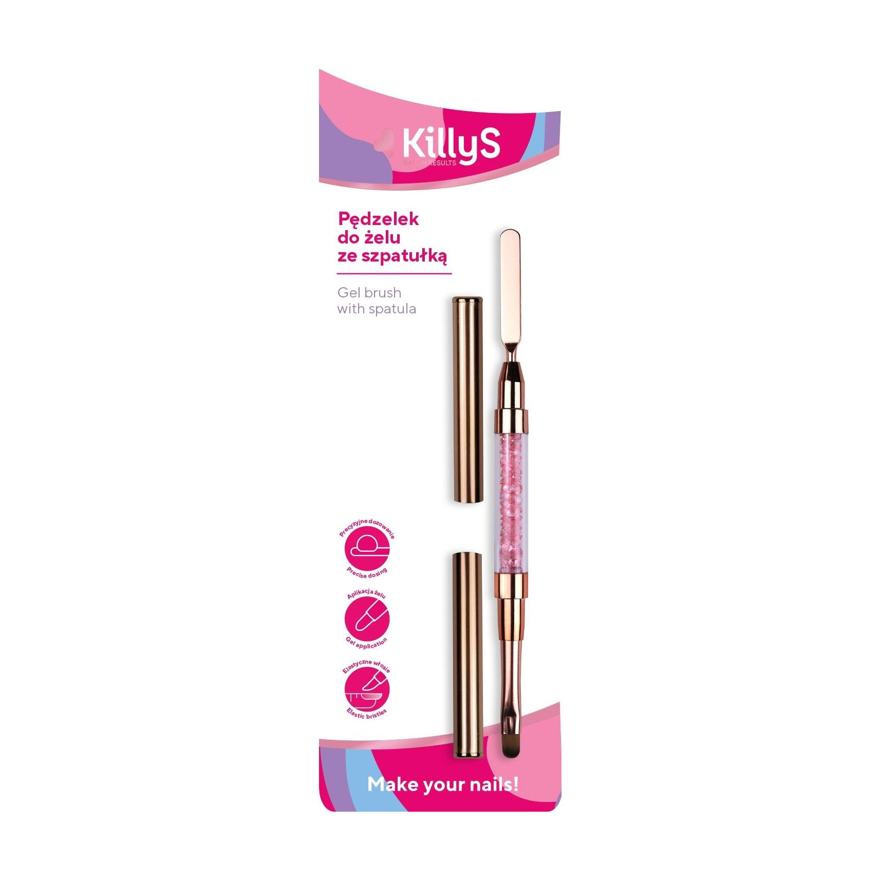Пензлик манікюрний KillyS Gel Brush зі шпателем (417116)