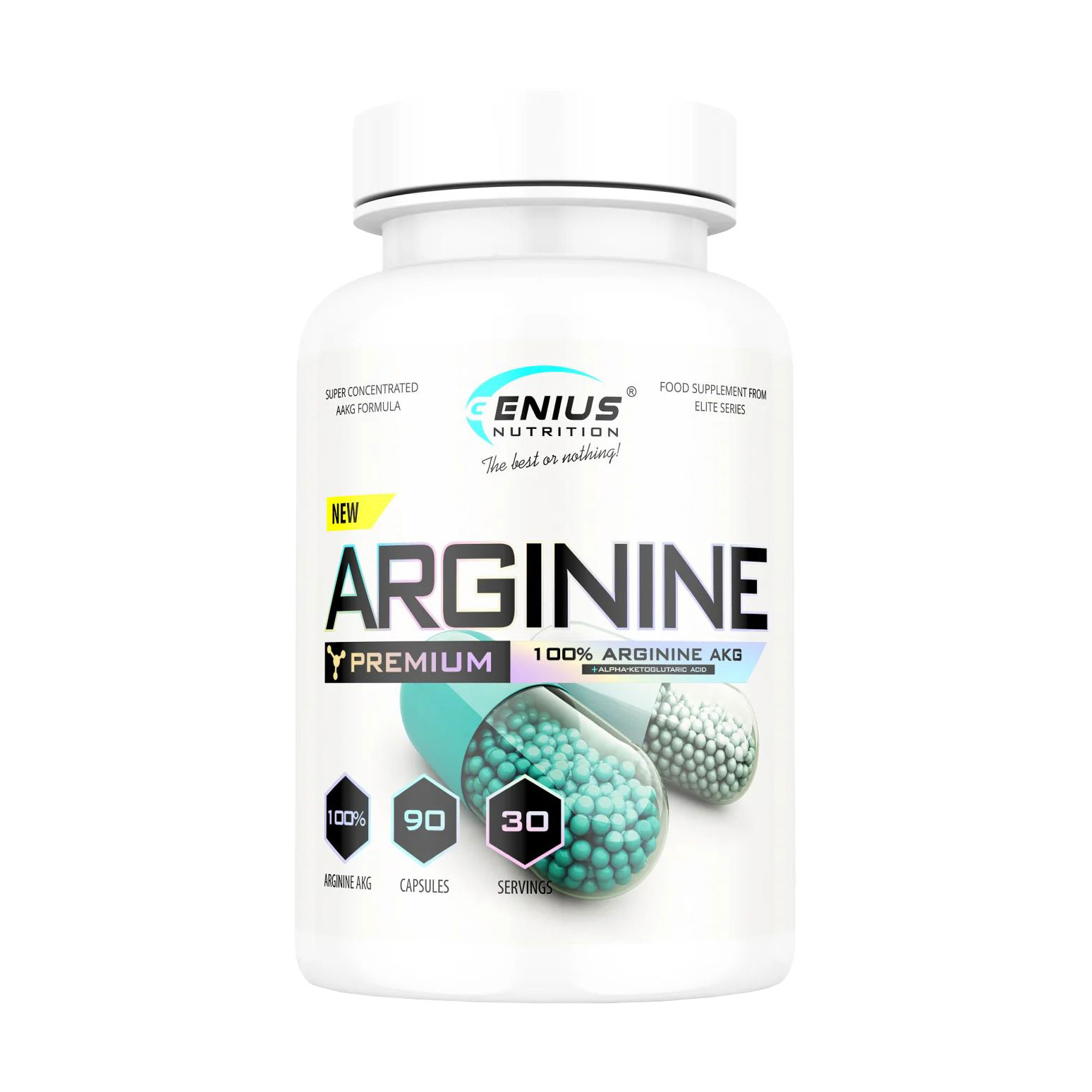 Передтренувальний комплекс Genius Nutrition Arginine AKG, 90 капсул