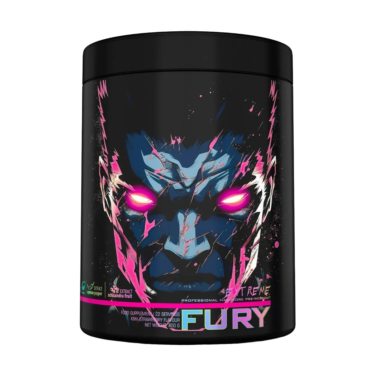 Передтренувальний комплекс Genius Nutrition Fury Extreme Ківі та полуниця, в порошку, 400 г